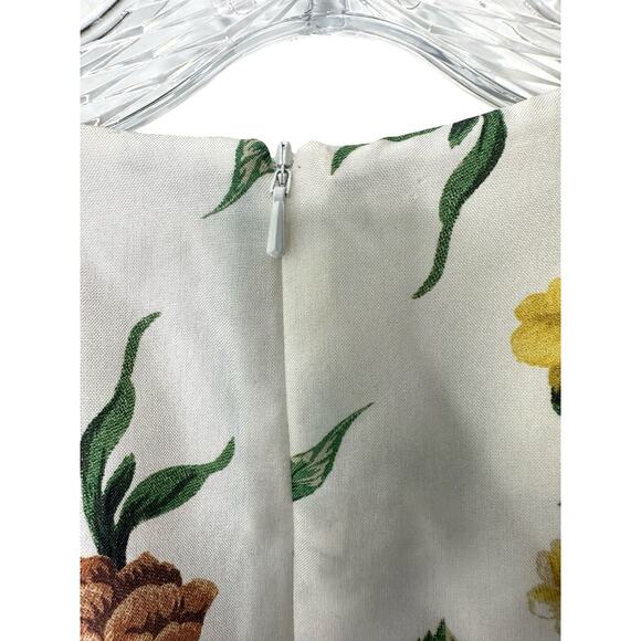 Zimmermann White Silk Ivory Garden Floral Zippy Wrap Bodice Blouse Size 10 - Picture 11 of 15